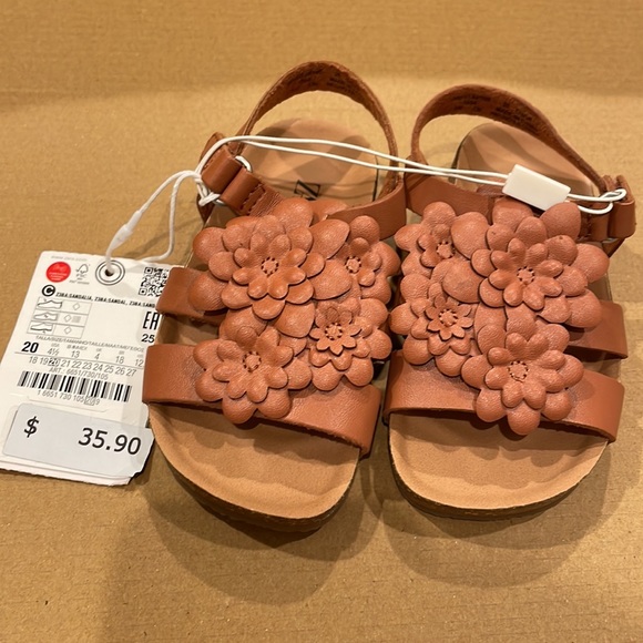 NWT Zara Baby Floral Sandals size 4.5 - Picture 6 of 6